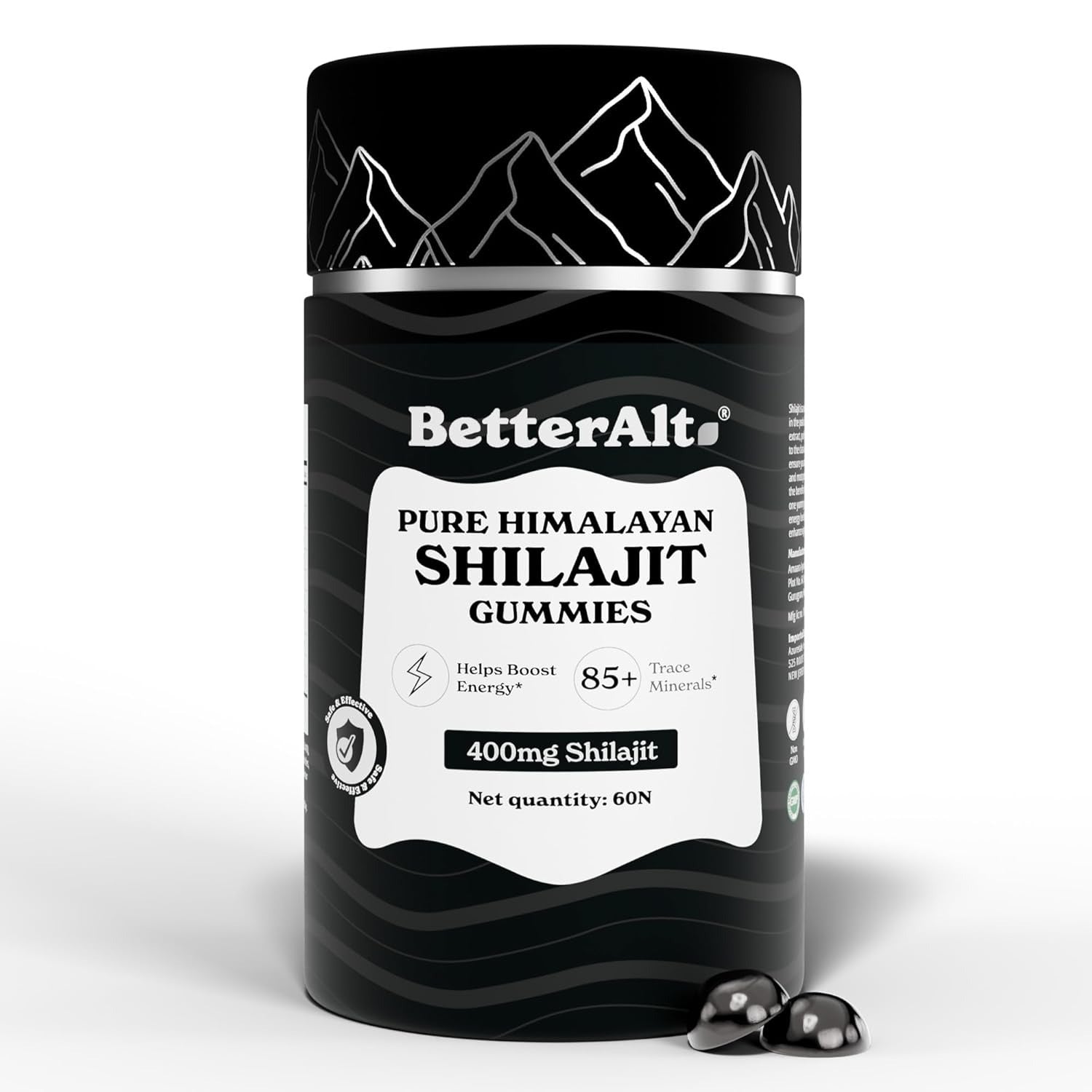 Better Alt Pure Himalayan Shilajit/Shilajeet Gummies 400mg Shilajit ...