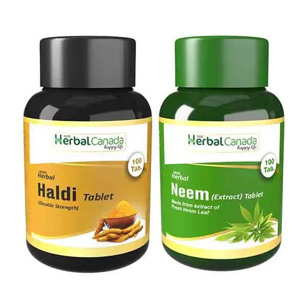 Herbal Canada Haldi+Neem Tablet Combo – AyushKart