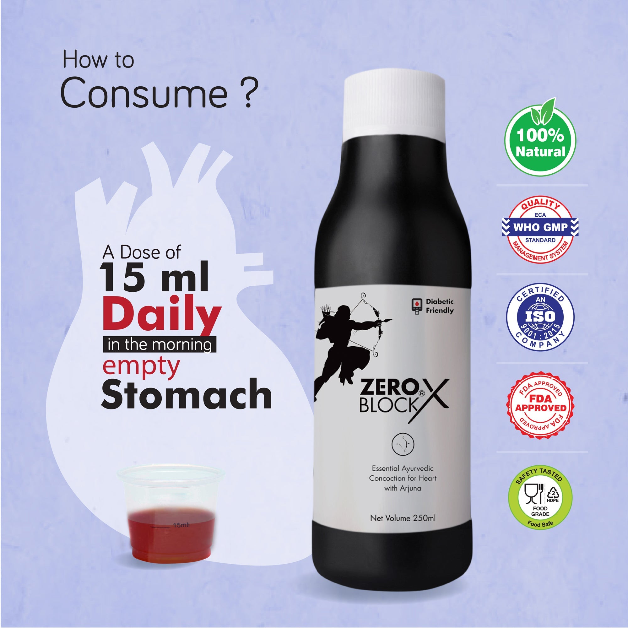 ZERO BLOCK X Ayurvedic mixture Syrup for Heart Wellness – 250 ml ...