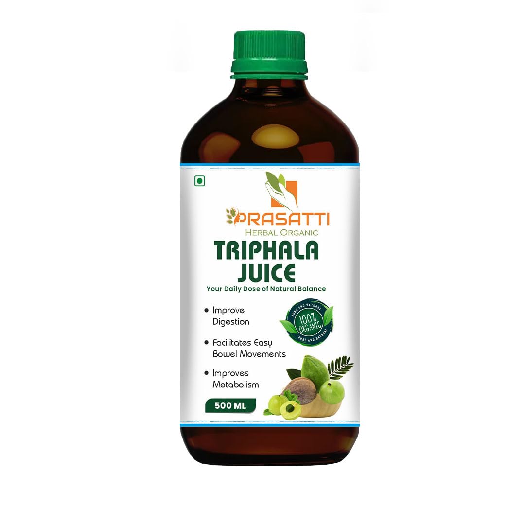 Prasatti Herbal Organic Triphala Juice Herbal Laxative for Digestive Wellness - 500 Ml