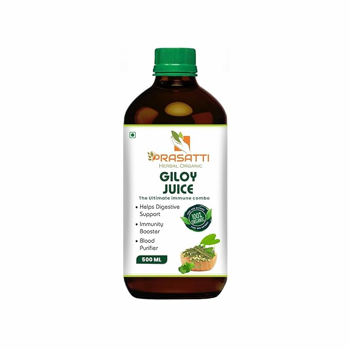 Prasatti Herbal Organic Giloy Juice - 500 Ml | Ayurvedic Health Juice for Immunity