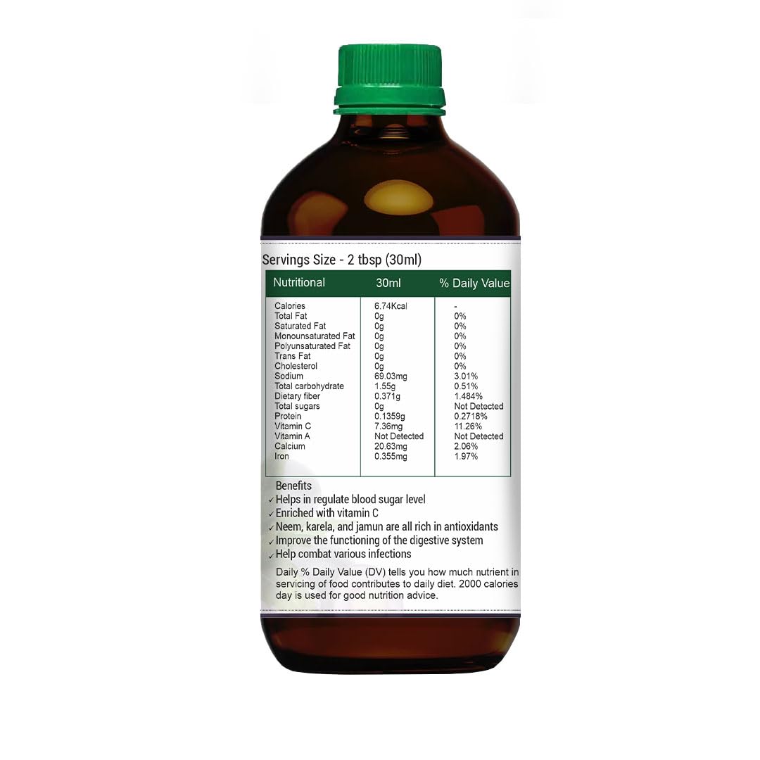 Prasatti Herbal Organic Neem Karela Jamun Juice  - 500 ml