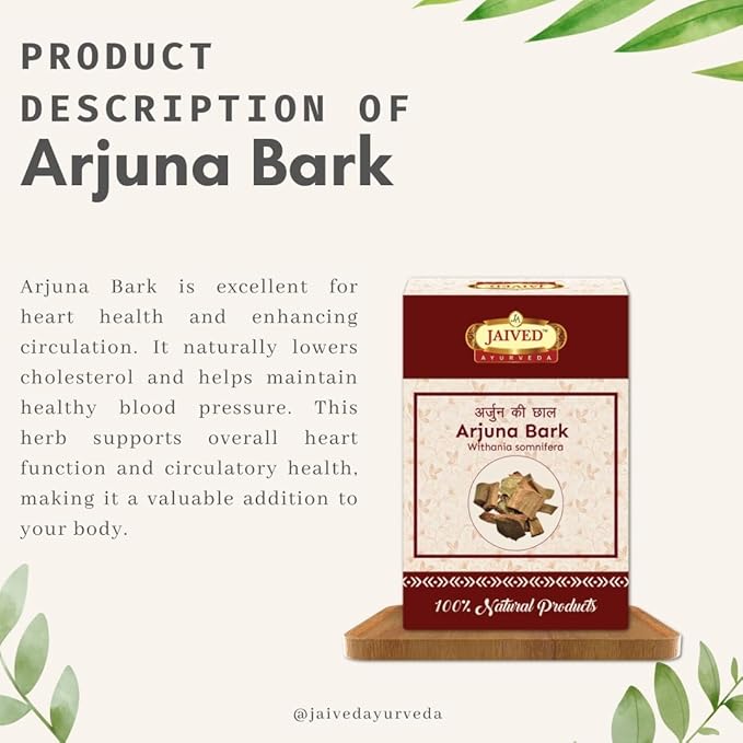 Jaived Ayurveda Arjun Bark Terminalia Arjuna - 100 Grams – AyushKart