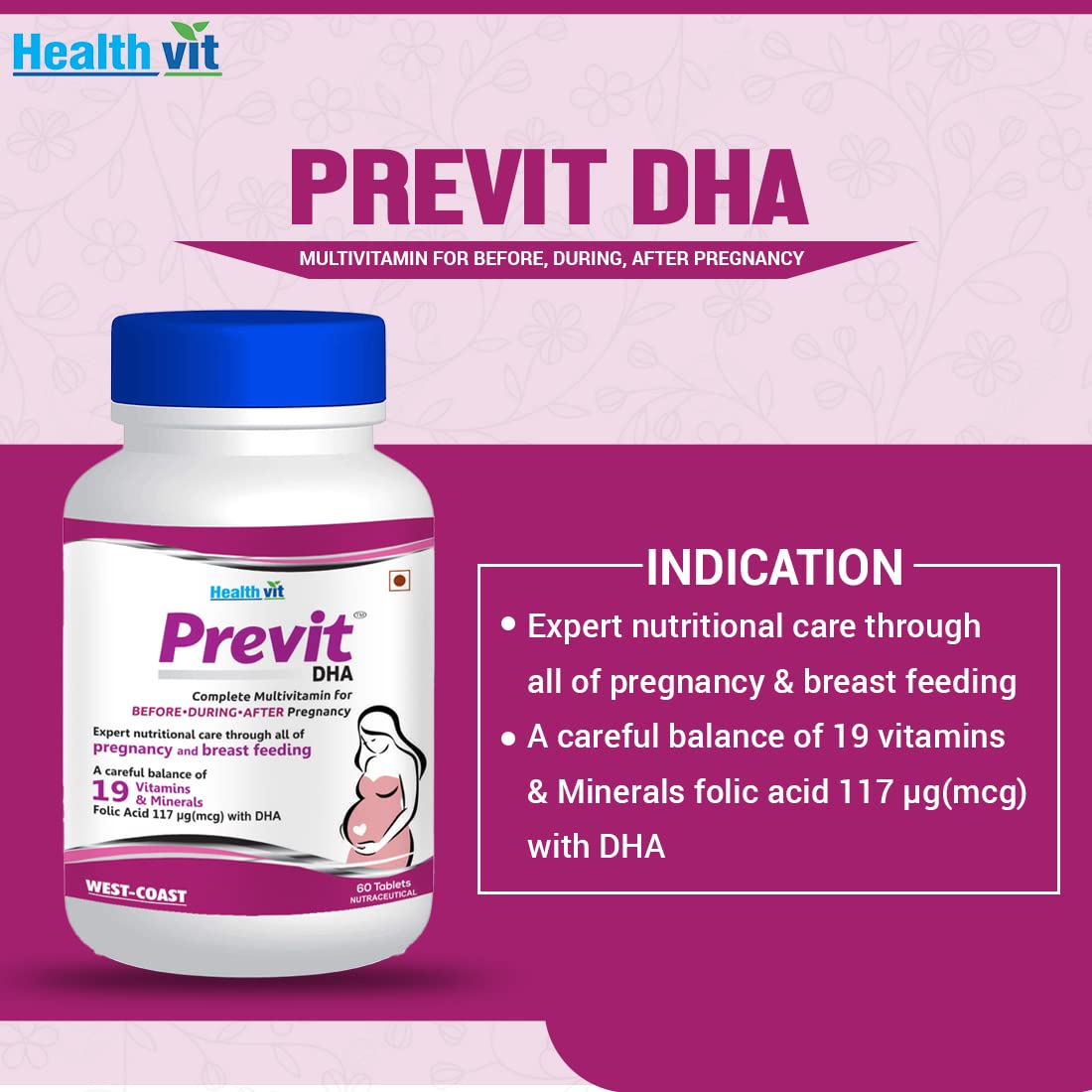 Healthvit Previt Prenatal - 60 tabs – AyushKart