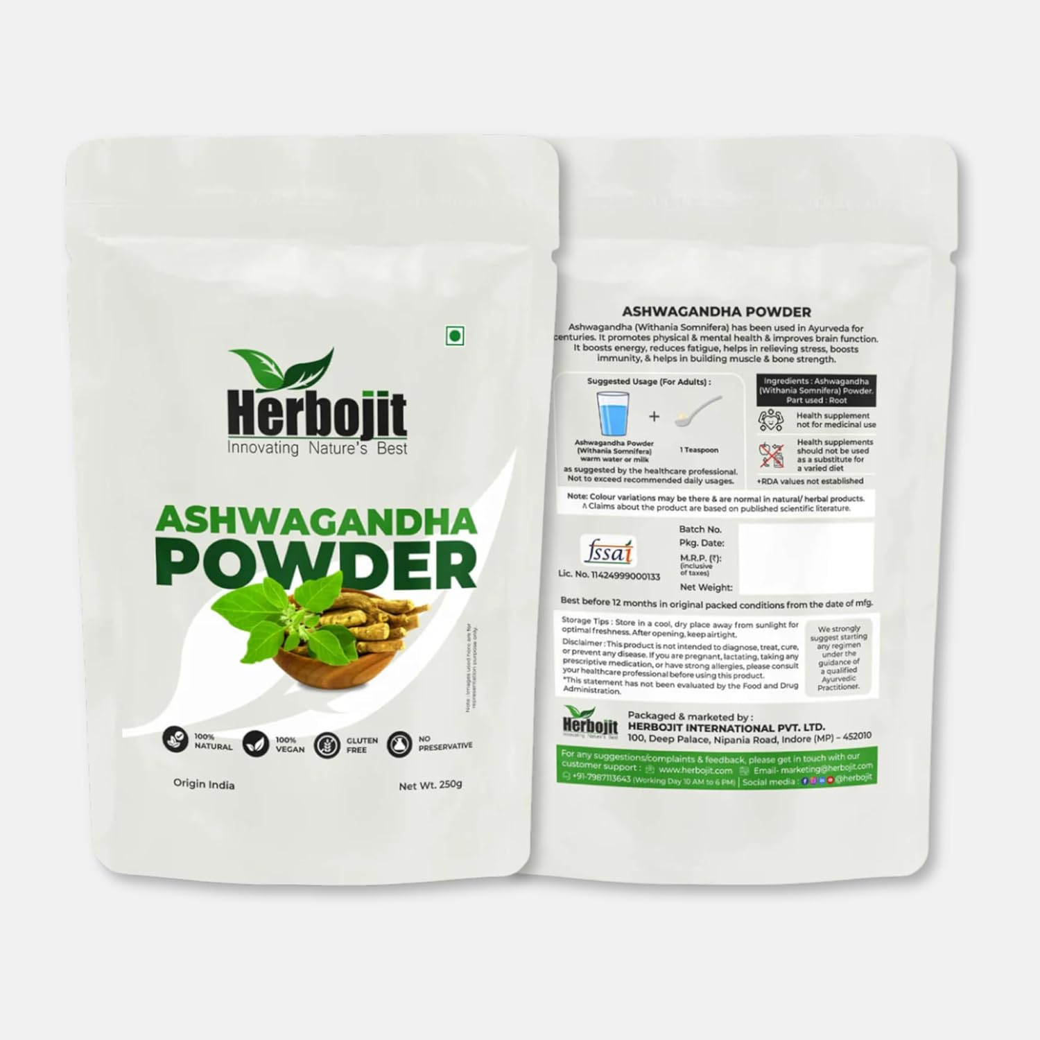 Herbojit Ashwagandha Powder 250 Gms