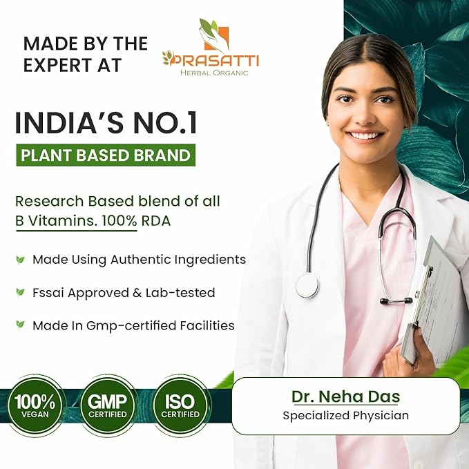 Prasatti Herbal Organic Plant Based Safed Musli Capsules - 90 Veg Caps