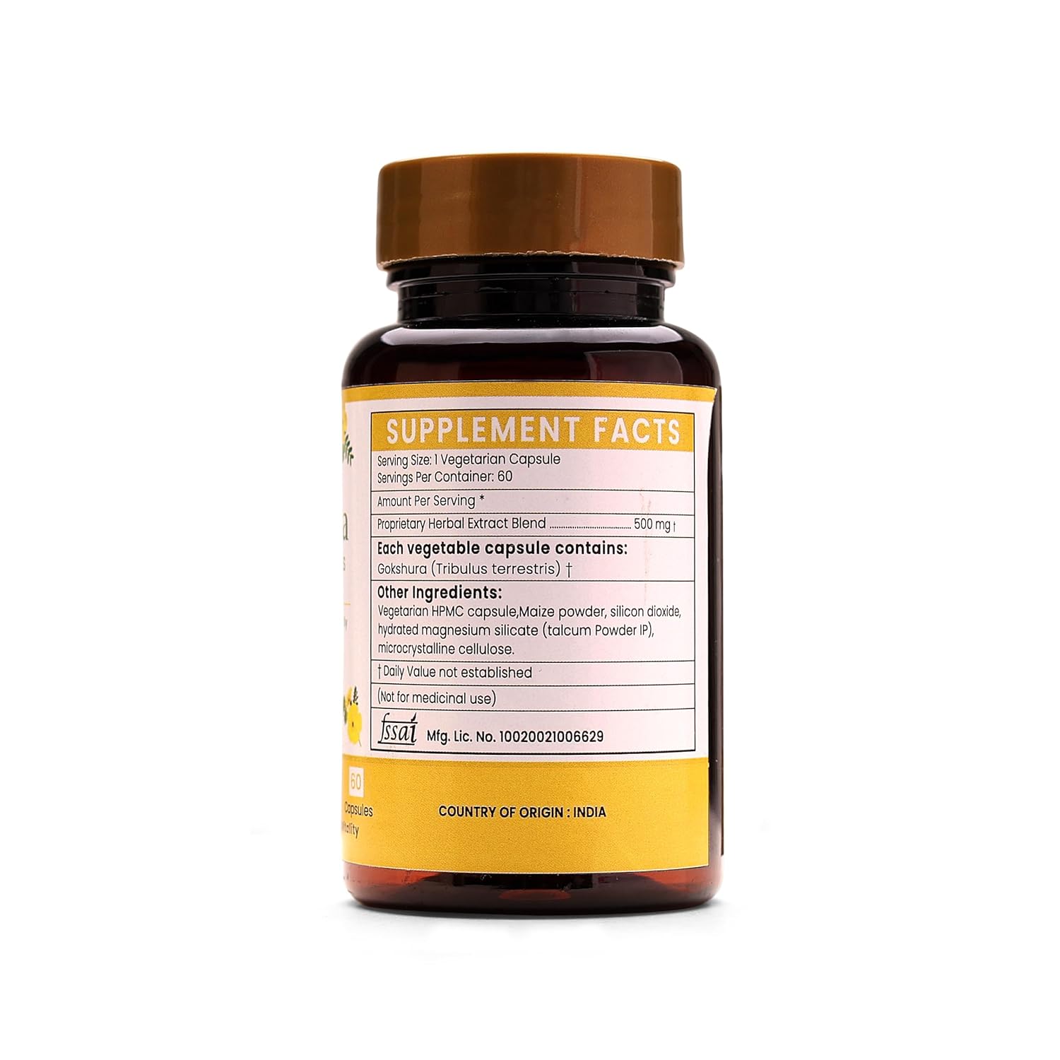 Ayurleaf Herbals Gokshura Tribulus 500 Mg Boosts Vitality & Stamina | 60 Caps