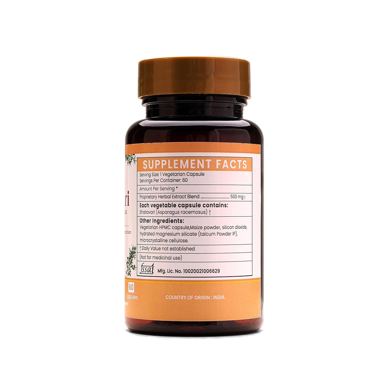 Ayurleaf Herbals Shatavari 60 Capsules With Goodness of Natural Satavari