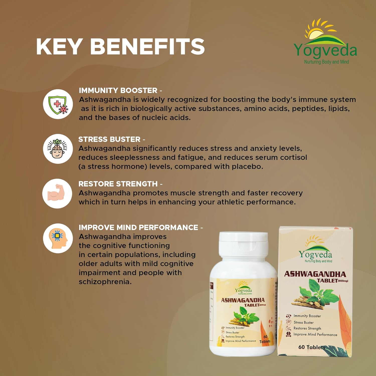 Yogveda Ashwagandha General Wellness Tablets - 60 Tablet