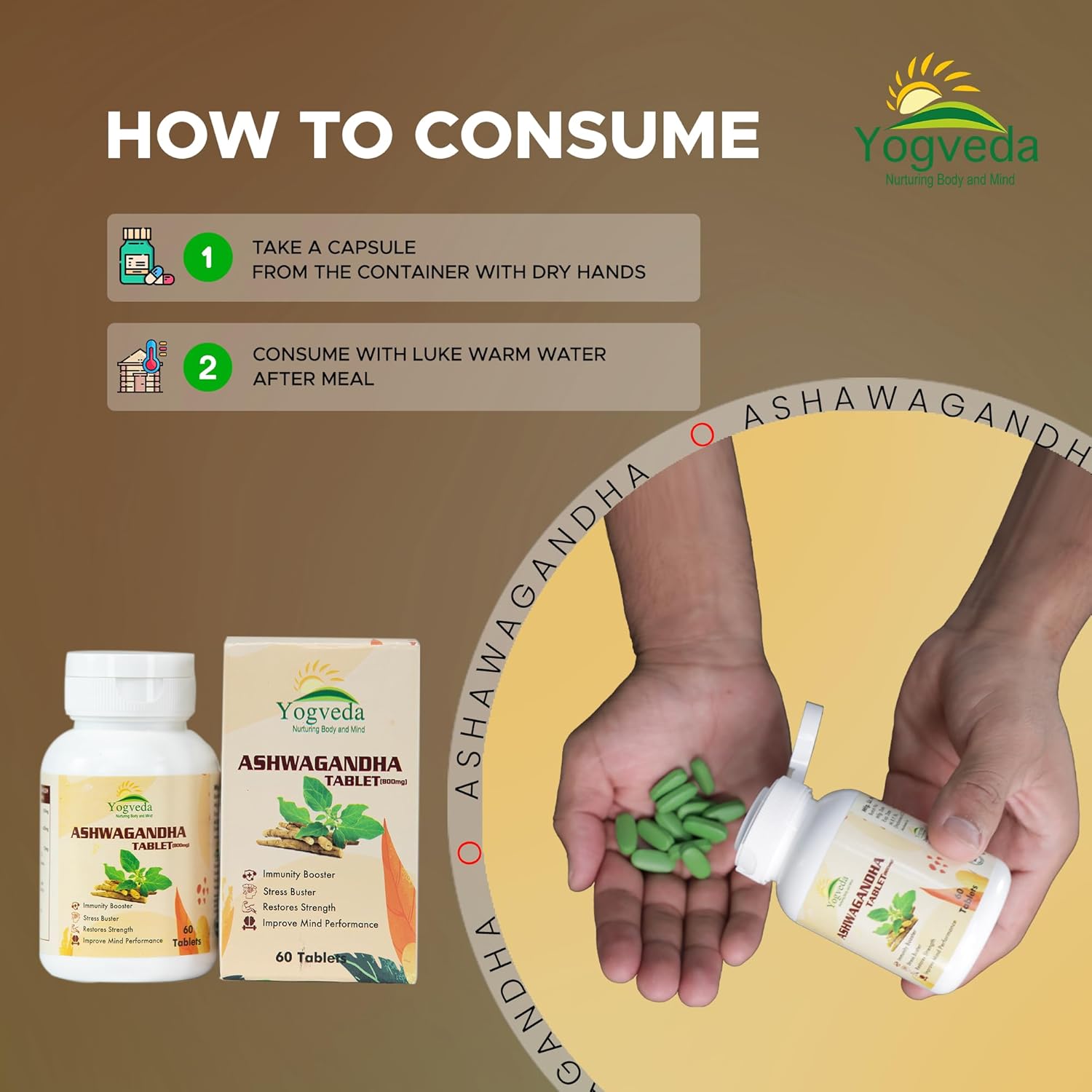 Yogveda Ashwagandha General Wellness Tablets - 60 Tablet