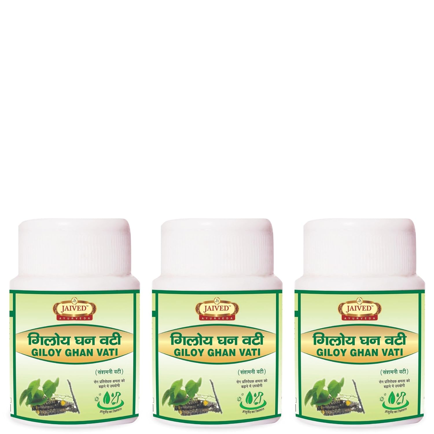 Jaived Ayurveda Giloy Ghan Vati | Boost Immunity, Detoxify, and Improve Digestion | 40 Tablets | Pack of 3