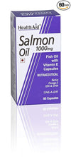 HealthAid Salmon Oil 1000mg – Concentrated Salmon Fish Oil Supplement - 60 capsules
