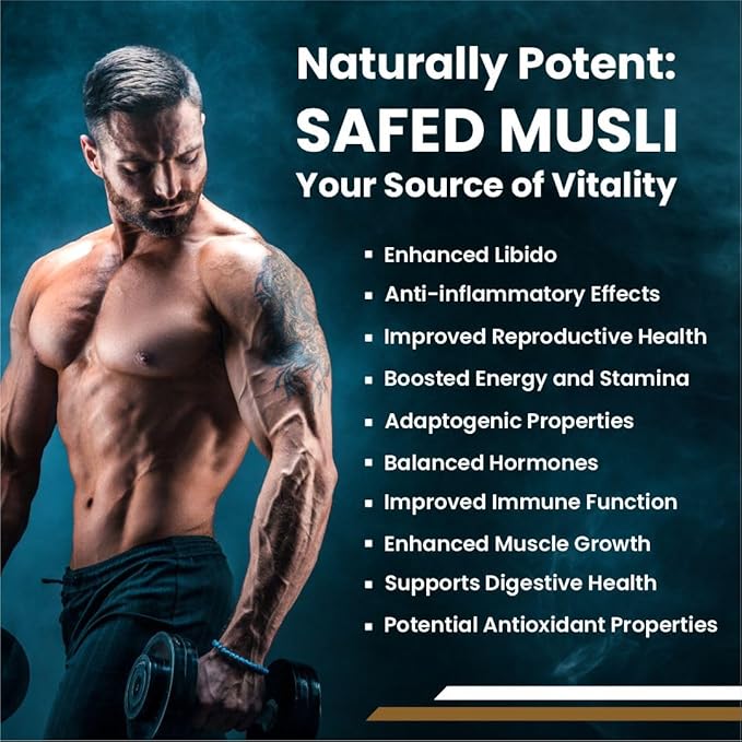 Prasatti Herbal Organic Plant Based Safed Musli Capsules - 120 Veg Caps