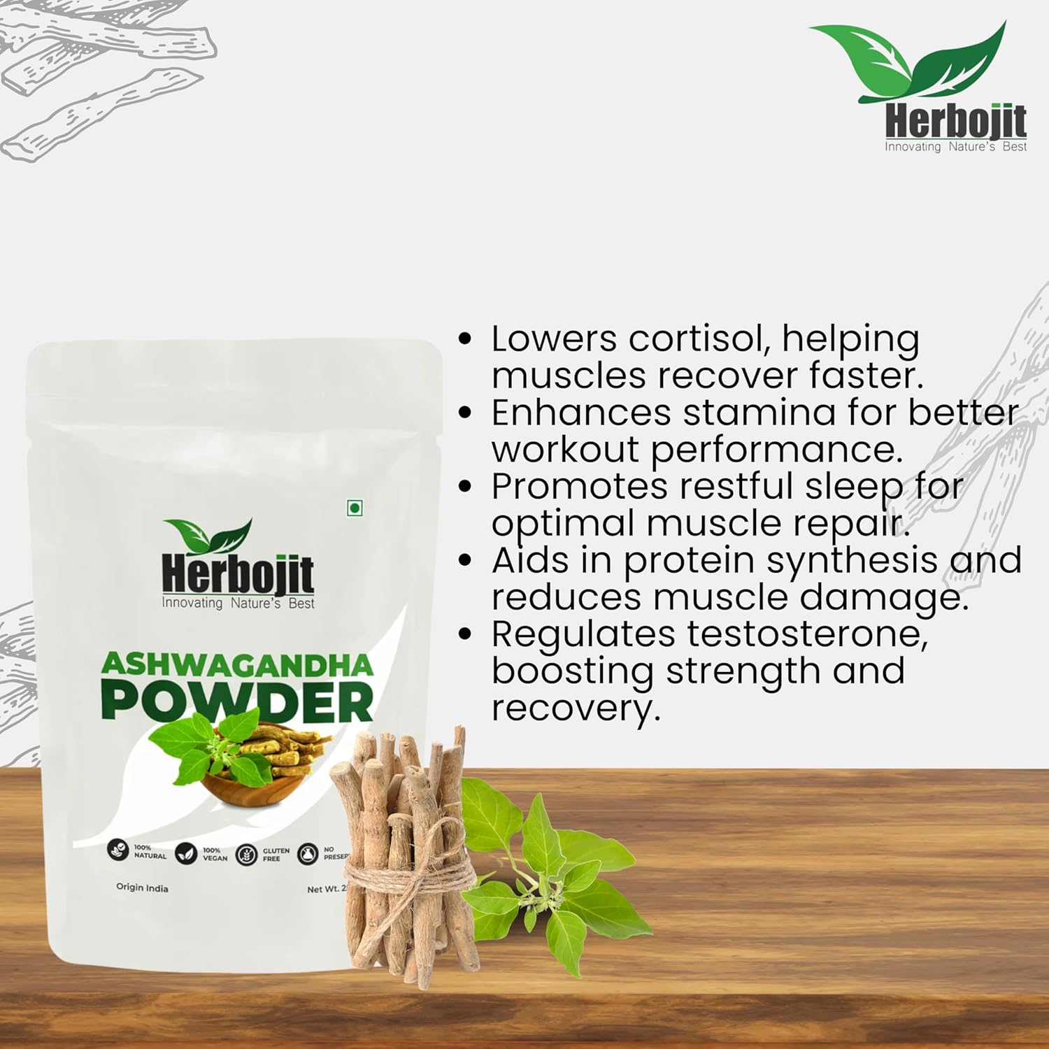 Herbojit Ashwagandha Powder 250 Gms