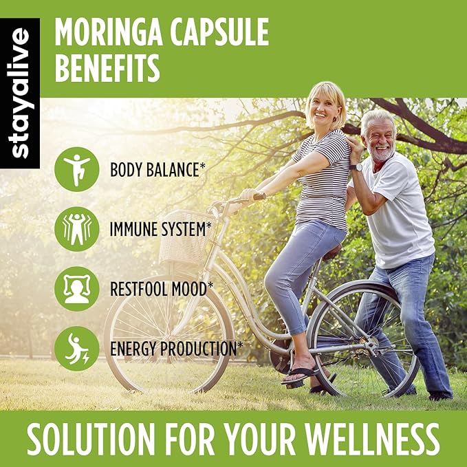 Stay Alive Pure Moringa Capsules 20000mg Equivalent Moringa Powder - 120 caps