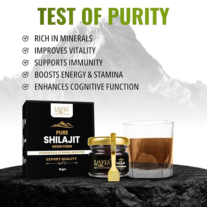 Lavaya Himalayan Shilajit Resin Boosts Stamina Energy Performance Booster - 15 gms