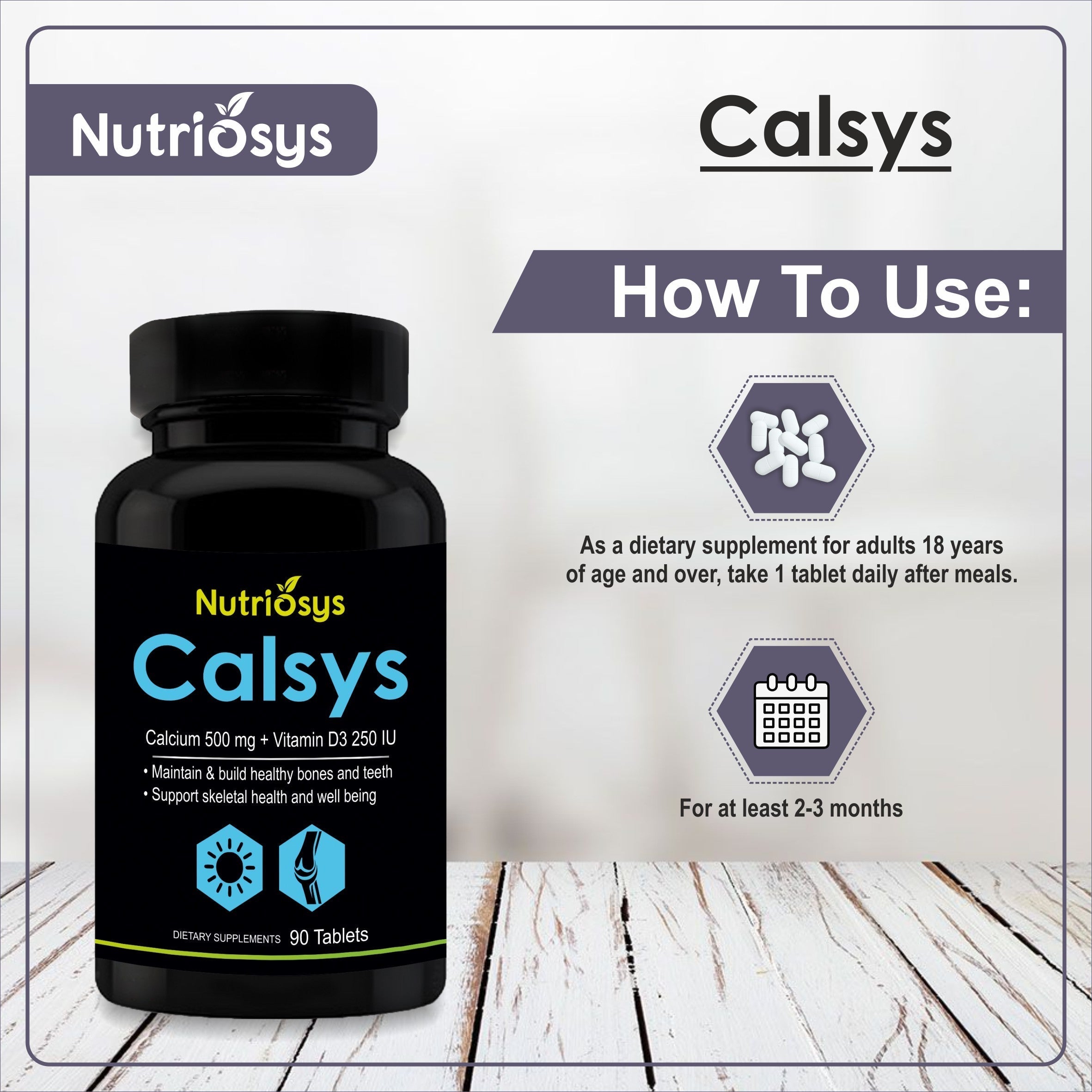 Kalcy Nutriosys Calsys Calcium & Vitamin D3 - 90 tabs – AyushKart