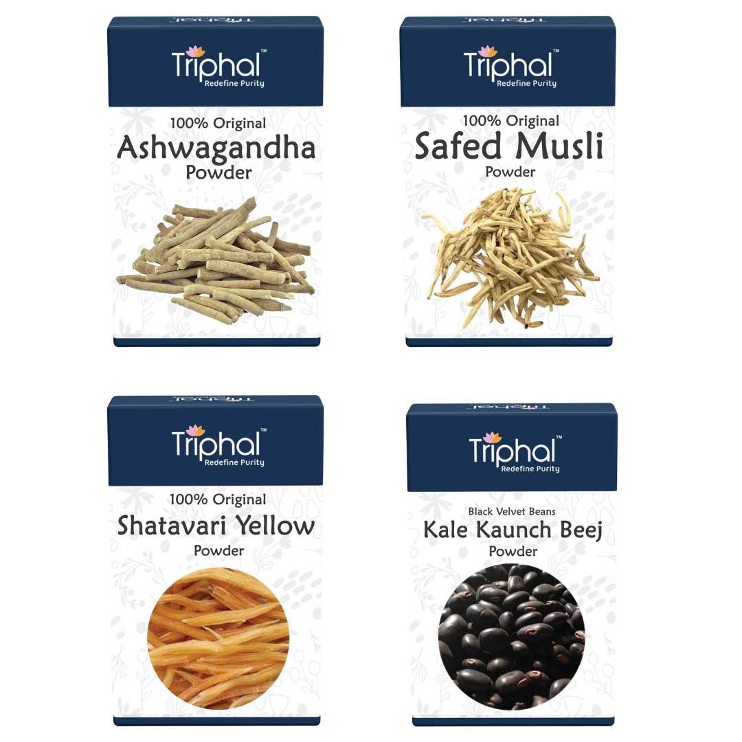 Triphal Shakti Plus Combo Ashwagandha, Shatavari, Safed Musli, Kaunch ...