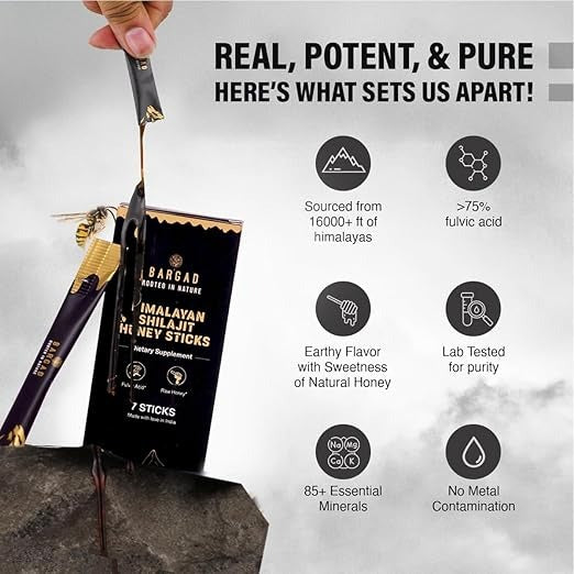 Bargad Pure Himalayan Shilajit Honey Sticks - 7 Sticks
