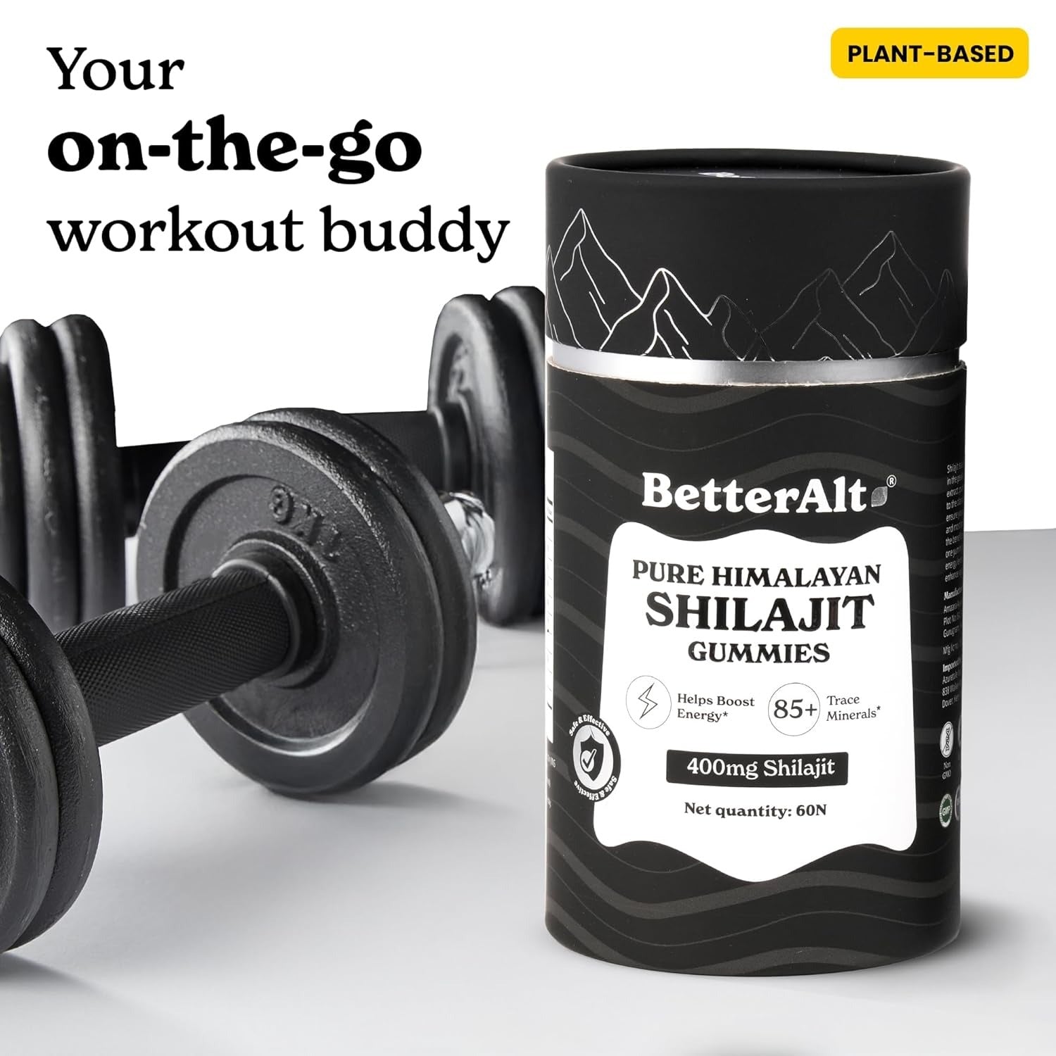 Better Alt Pure Himalayan Shilajit/Shilajeet Gummies 400mg Shilajit - 60 Gummies