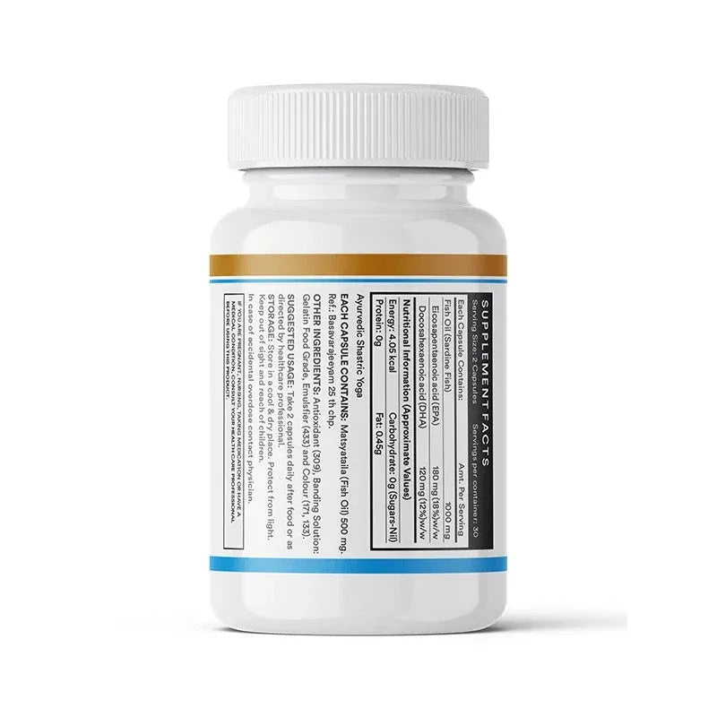 Inlife Fish Oil Omega 3 Fatty Acids Supplement 100mg Capsules - 60 Caps